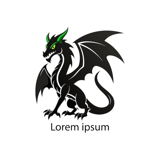 Ilustración de dragón con icono de vector de logotipo de dragón de color degradado moderno