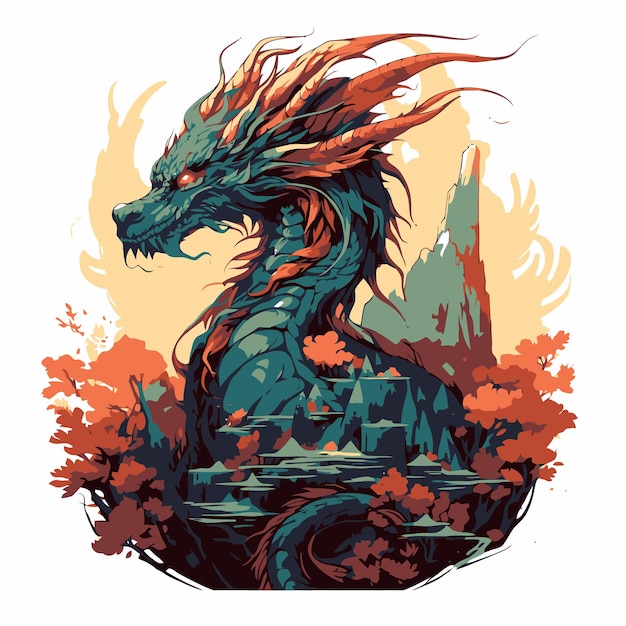 Vector ilustración del dragón