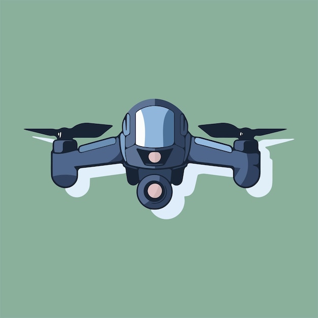 Ilustración de un dron plano vectorial 13