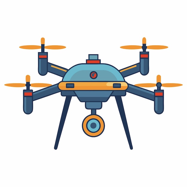Ilustración de un dron volando con una cámara