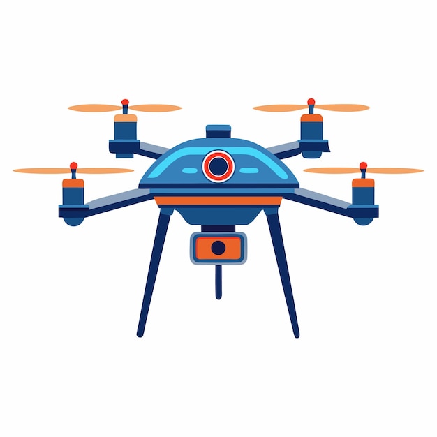 Ilustración de un dron volando con una cámara