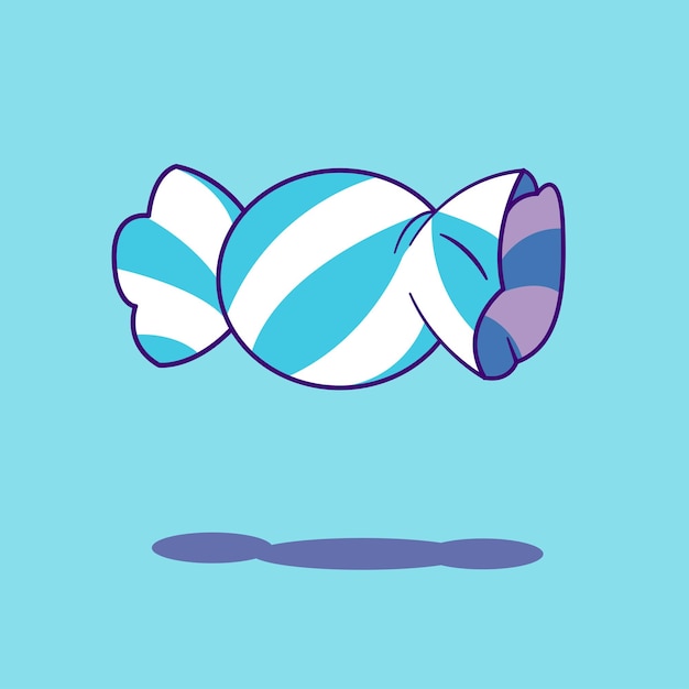 Ilustración de dulces y adorables vectores de caramelos azules perfectos para diseños o promociones con temas alimenticios