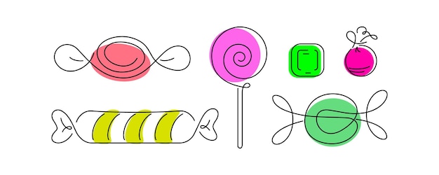 Ilustración de dulces Ilustración vectorial Dibujo de estilo boceto Estilo de dibujos animados
