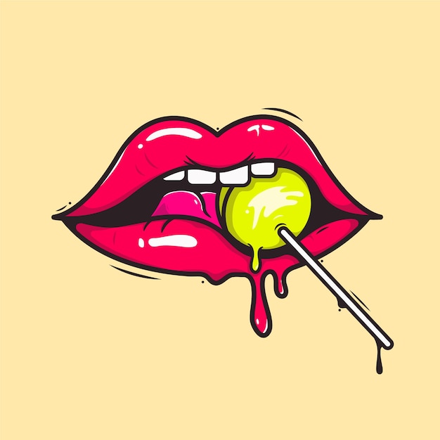 Ilustración de dulces de labios