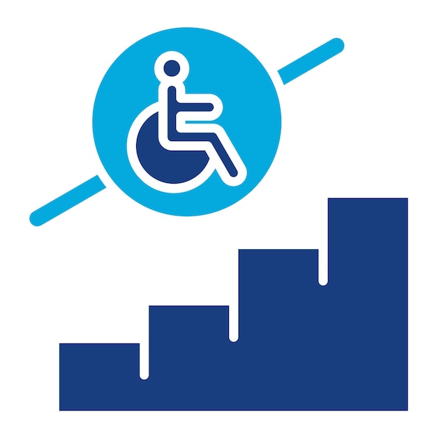 Ilustración duotona de un autobús accesible para sillas de ruedas
