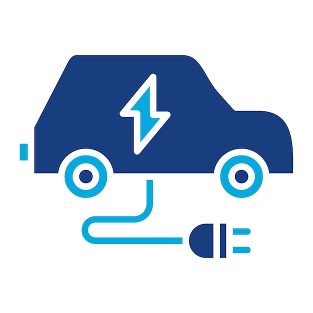 Ilustración duotónica de automóviles eléctricos