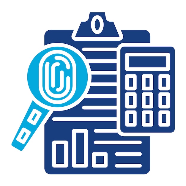 Ilustración duotónica de contabilidad forense