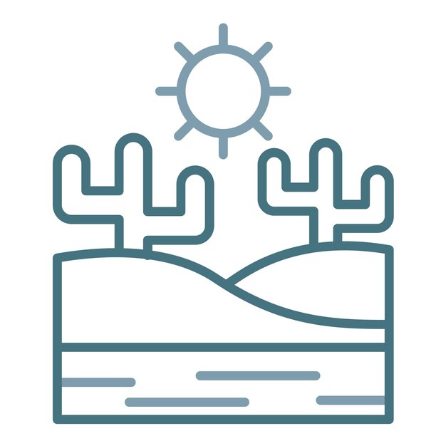 Ilustración duotónica del desierto