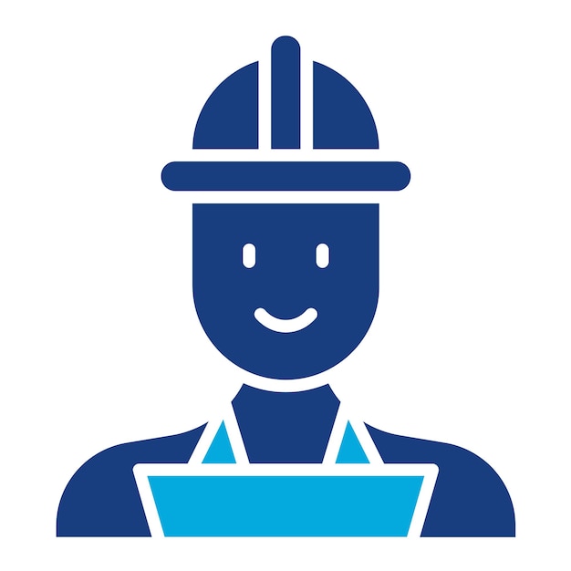 Ilustración duotónica del ingeniero masculino Qa