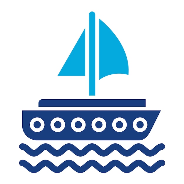 Ilustración duotónica del yate