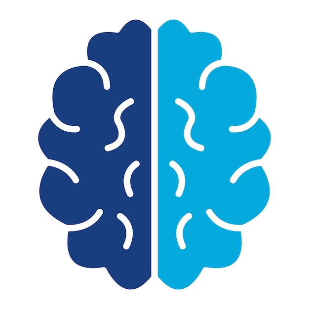 Ilustración del duotono del cerebro