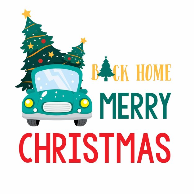 Ilustración e icono conjunto de Traer la Navidad ir a casa felices vacaciones 2024