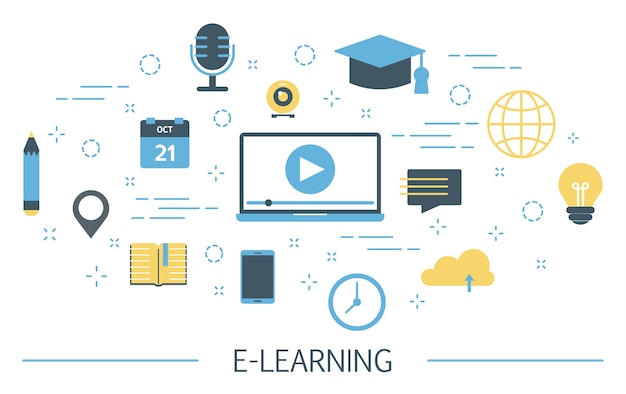 Vector ilustración de e-learning