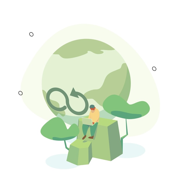 Ilustración de economía circular Ilustración vectorial