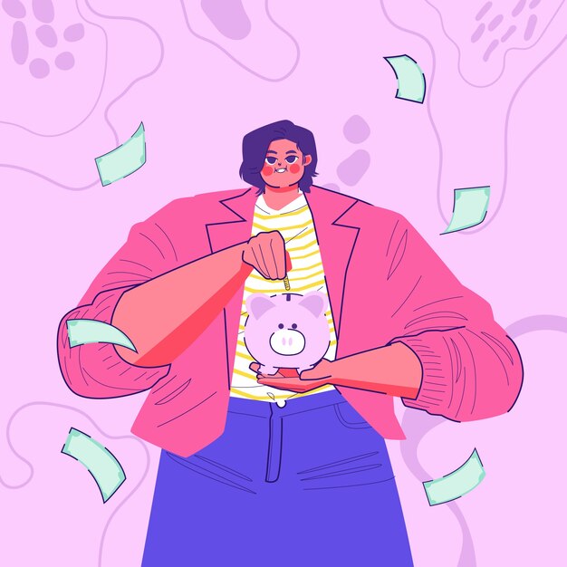 Ilustración económica dibujada a mano