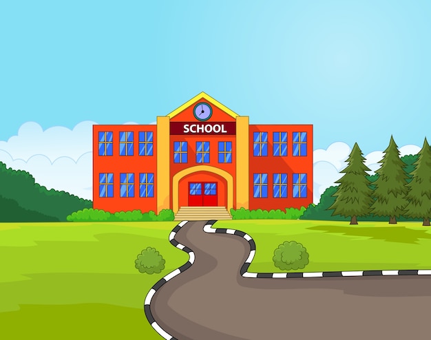 Ilustración del edificio de la escuela