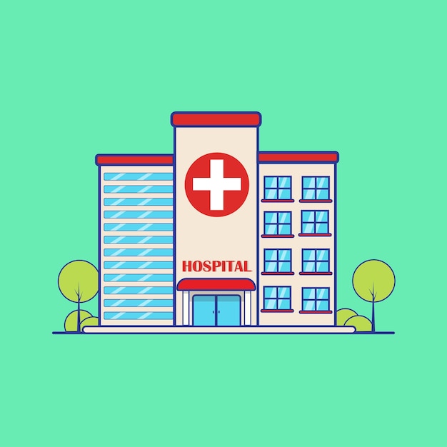 Ilustración del edificio del hospital