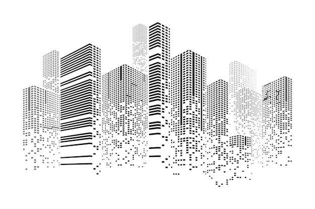 Ilustración de edificios y ciudades