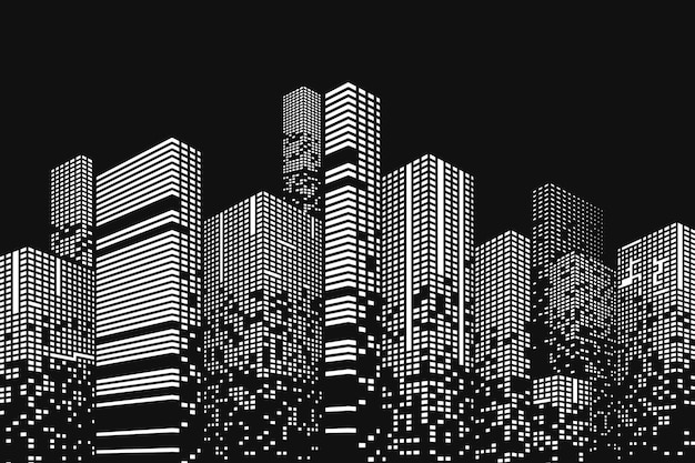 Ilustración de edificios y ciudades