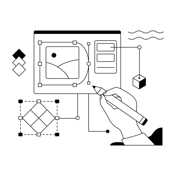 Vector una ilustración editable de análisis en línea