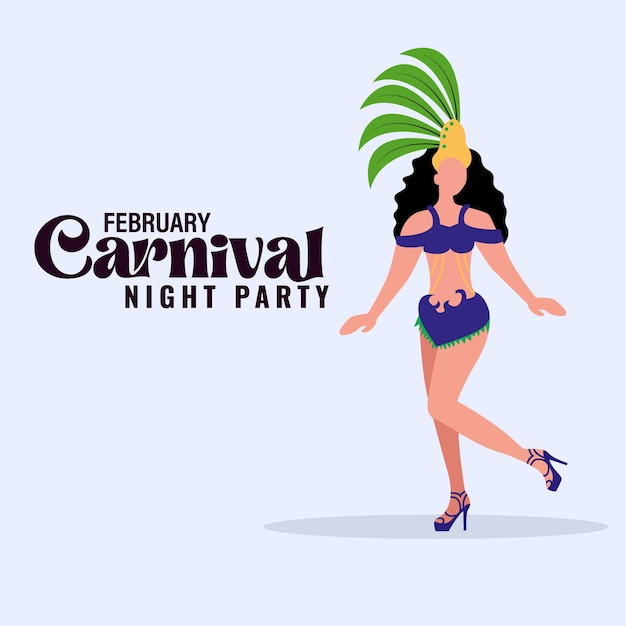 Vector ilustración editable de publicación en redes sociales de fiesta de baile de carnaval