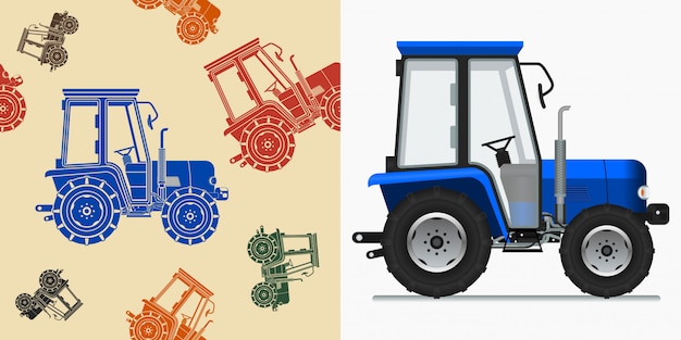 Vector ilustración editable del vector del tractor de granja