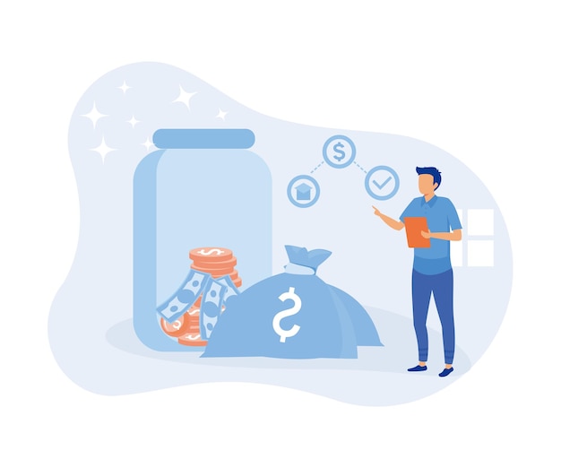 Ilustración de educación financiera. Gestión de finanzas personales y concepto de educación financiera.