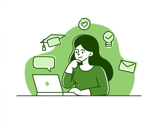 ilustración de educación en línea