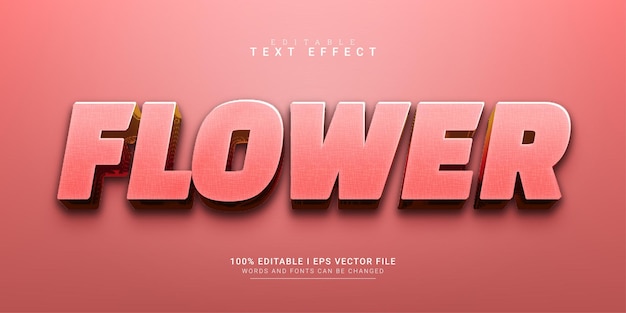 Ilustración de efecto de texto editable de flor