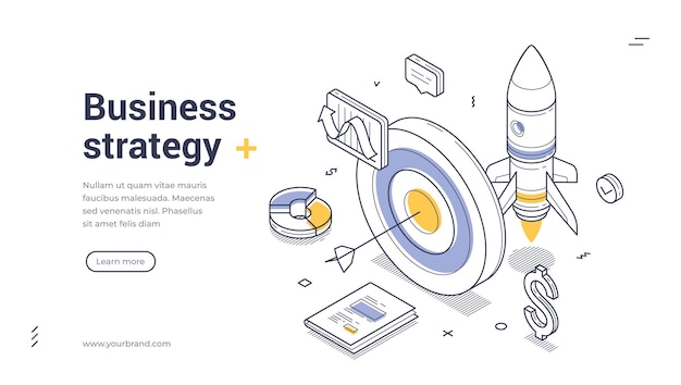 Ilustración eficaz de la estrategia empresarial que muestra conceptos y herramientas innovadoras para el éxito