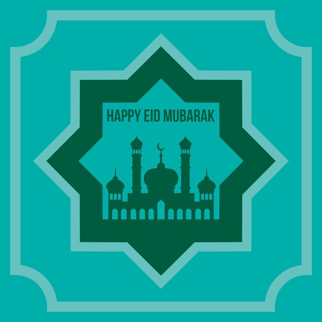 Ilustración de Eid Mubarak para la celebración del festival de la comunidad musulmana