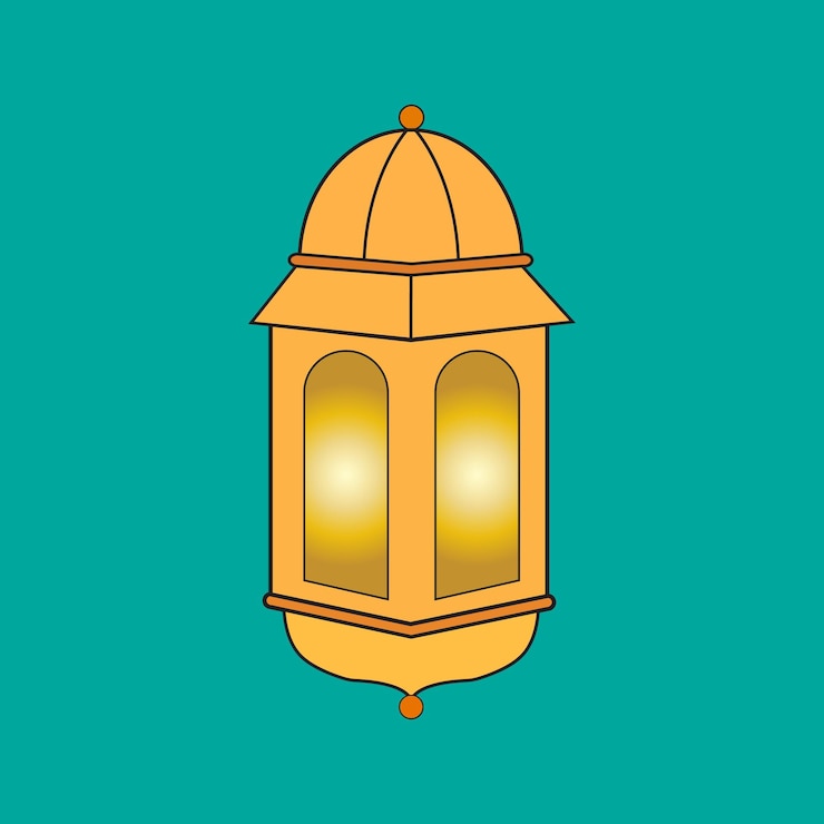 Ilustración de Eid Mubarak de linterna de Ramadán Vector gratuito