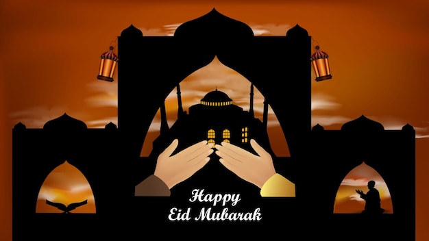 Vector ilustración de eid mubarak en turco