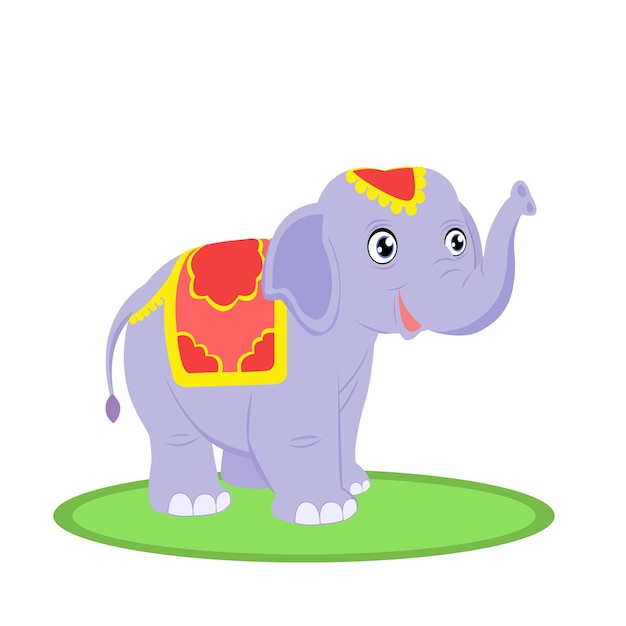 ilustración, de, elefante, caricatura