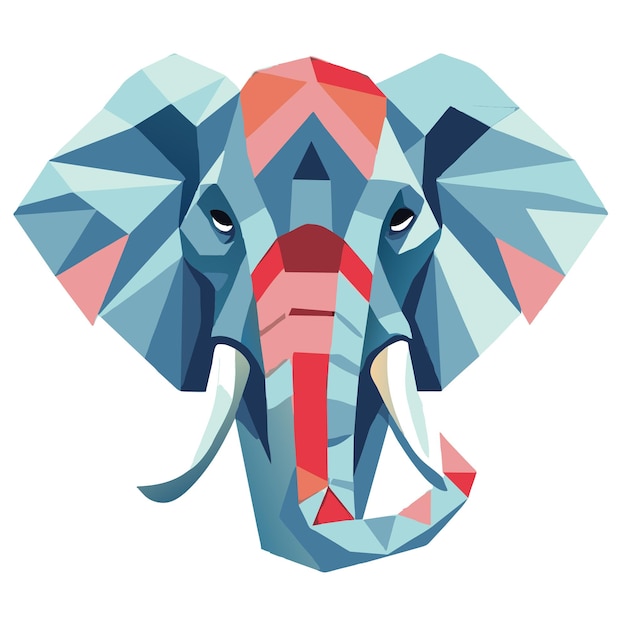 una ilustración de un elefante ilustración plana de estilo poli