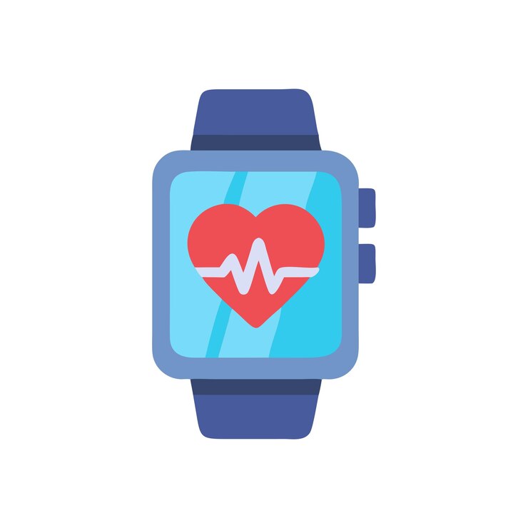 Vector ilustración elegante del reloj de ritmo cardíaco