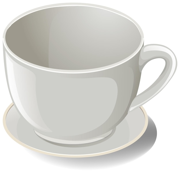Ilustración elegante de una taza de té blanca