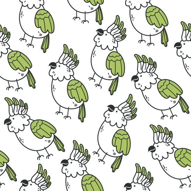 Ilustración de elemento de diseño de fondo de cubierta de patrones sin fisuras abstracto de pájaros de selva de loro