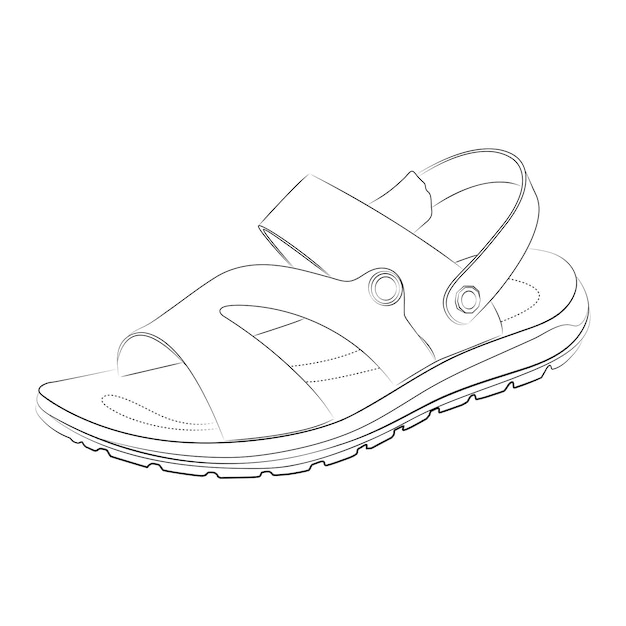 Ilustración de elemento de diseño de vector de estilo de contorno de zapatos