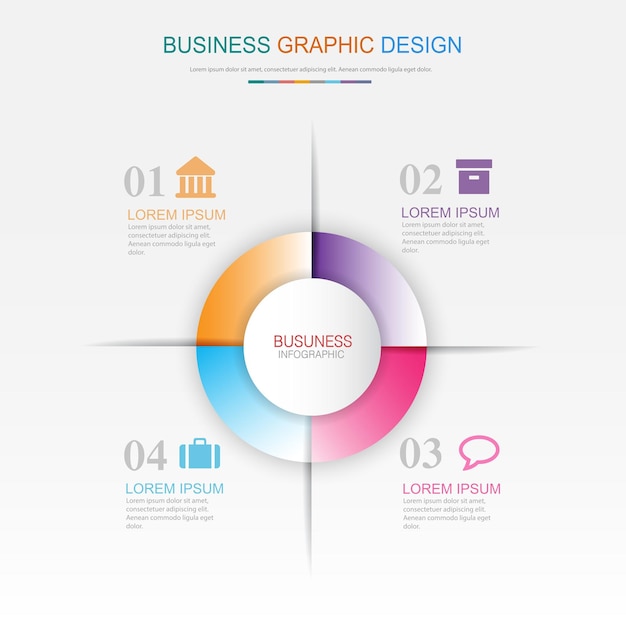 Ilustración de elemento de diseño de vector plano infográfico para banner web o presentación utilizada