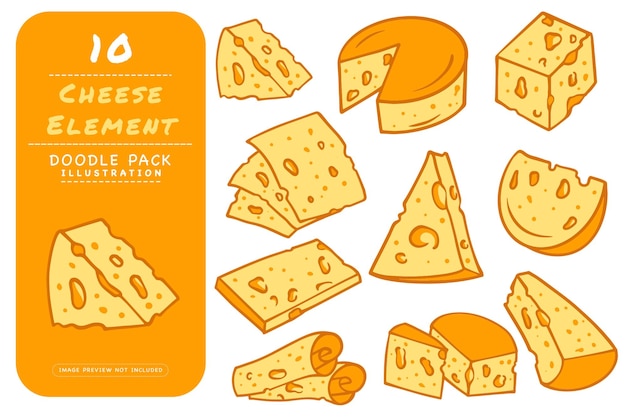 Ilustración de elemento de Doodle de queso