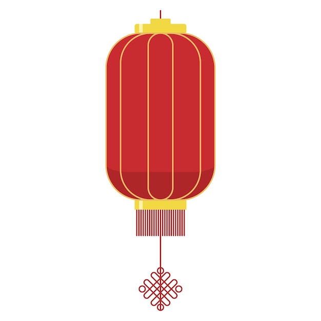 Ilustración del elemento de linterna china vectorial roja