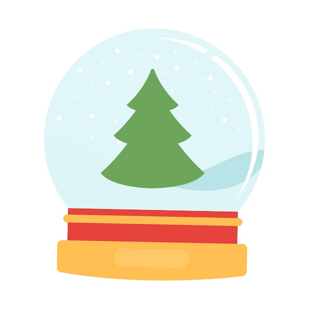 Ilustración de elemento navideño con bola de nieve