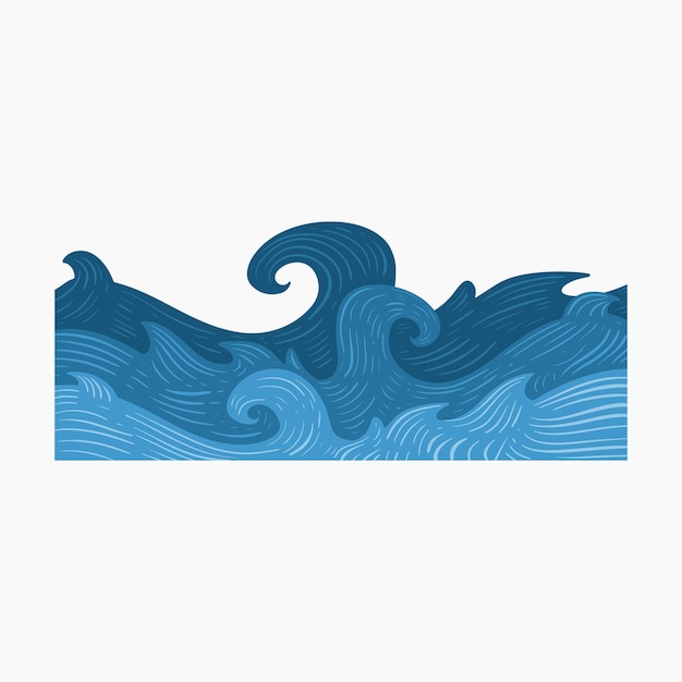 Ilustración de elemento de salpicadura de agua azul fresca