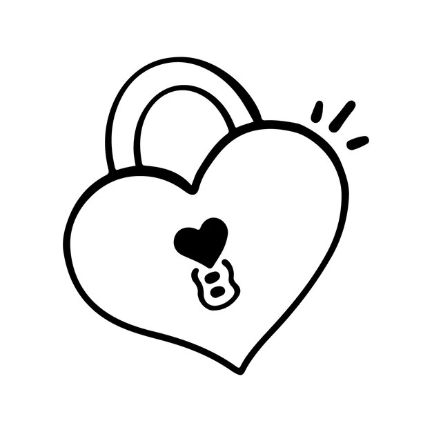 Ilustración de elemento de san valentín doodle dibujado a mano signo y símbolo de san valentín