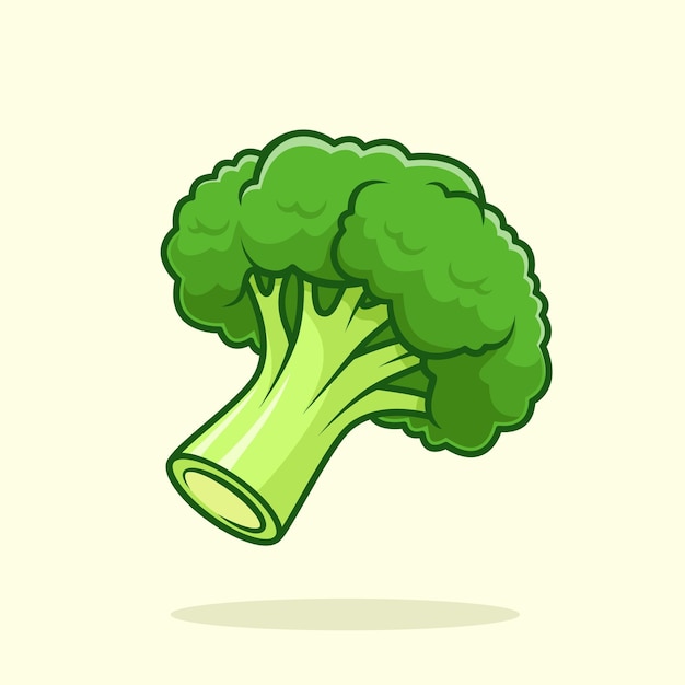 ilustración de elemento de vector de diseño verde de brócoli vegetal simple