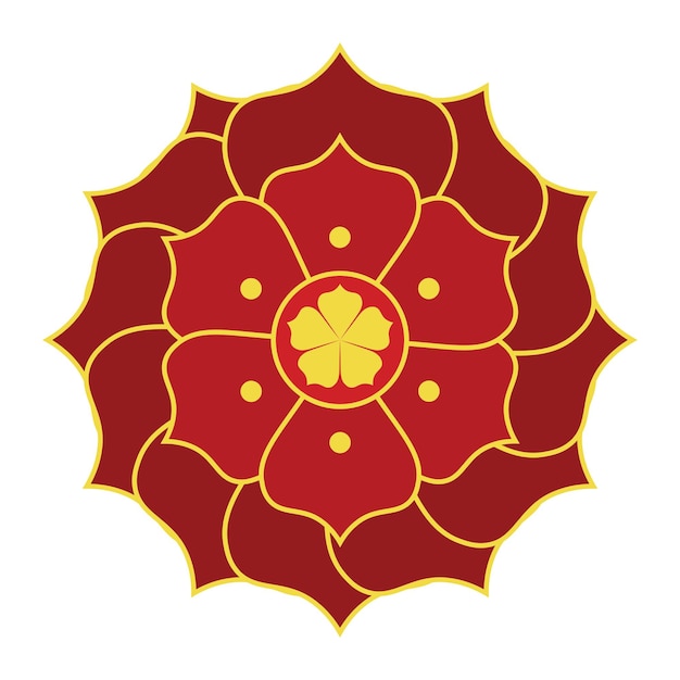 Ilustración de elementos de flores vectoriales chinas rojas