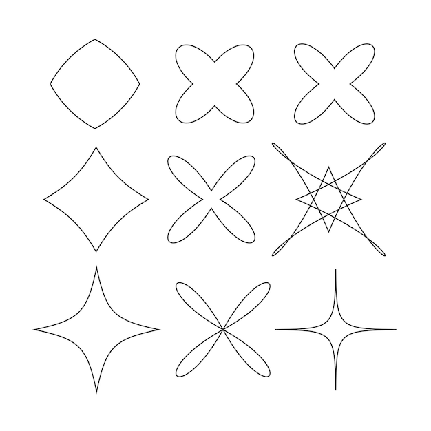 Ilustración de los elementos del símbolo de diseño vectorial