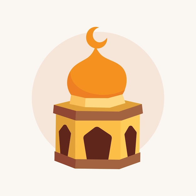 Ilustración de los elementos vectoriales planos de Ramadán