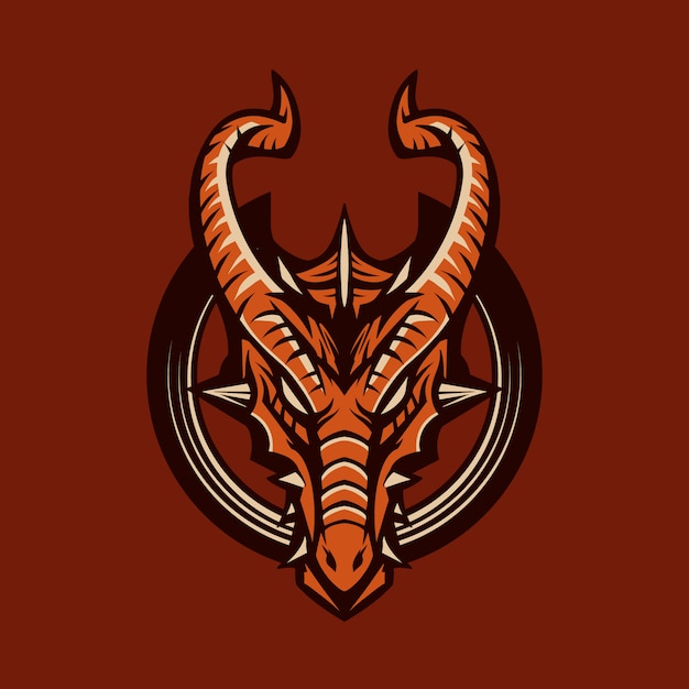 Ilustración de emblema de Dragon Vector aislado